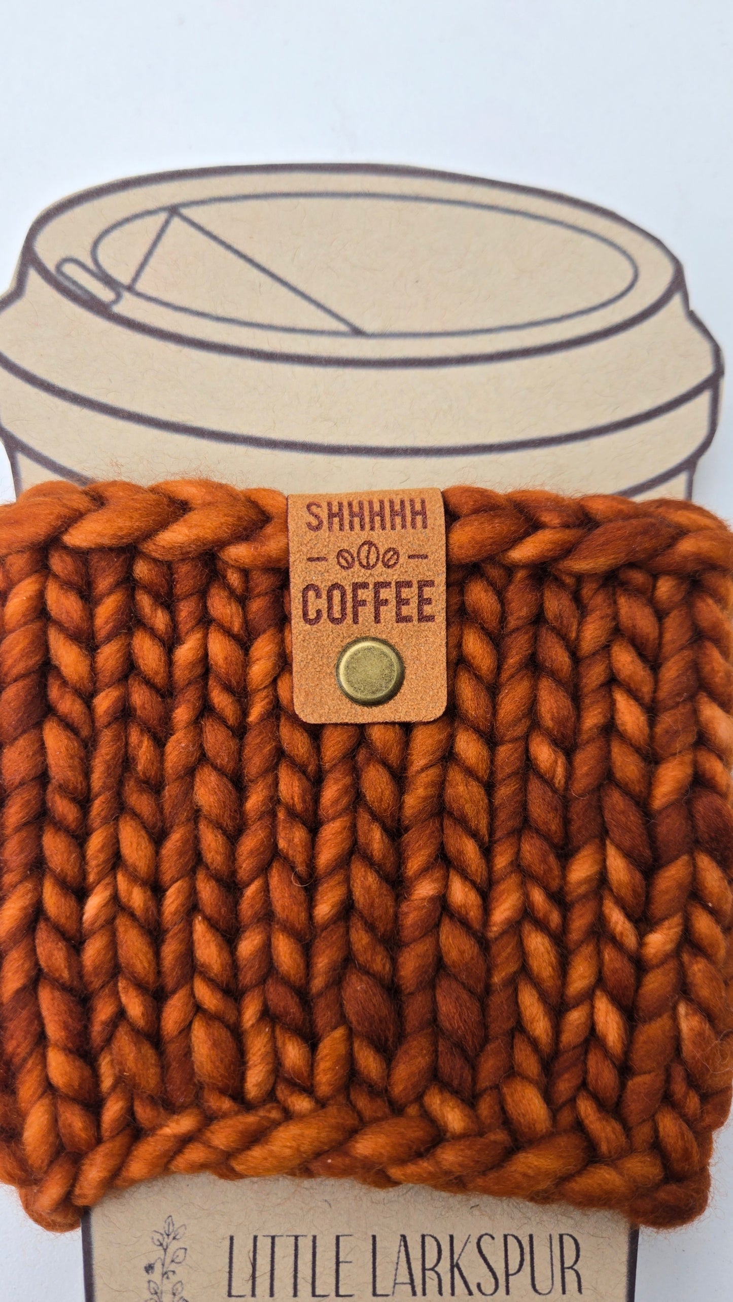 Coffee Cup Sleeve/Cozy - Deep orange copper