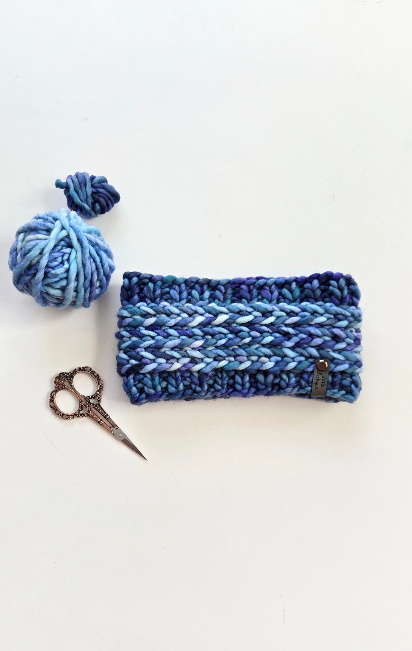 Merino Wool Adult Headband - Mixed Blues 💙