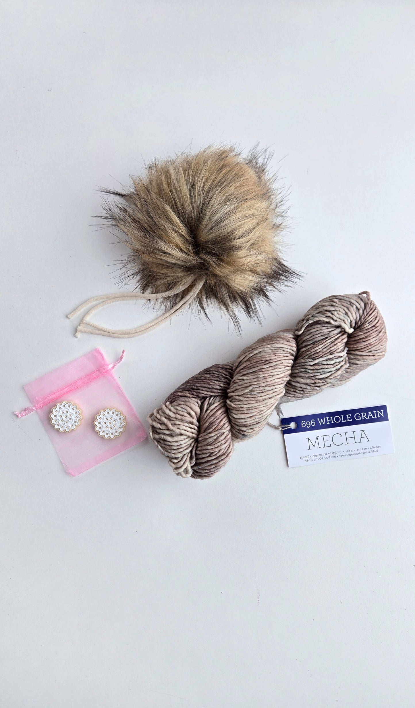 MECHA Yarn + Pom Kit: Whole Grain