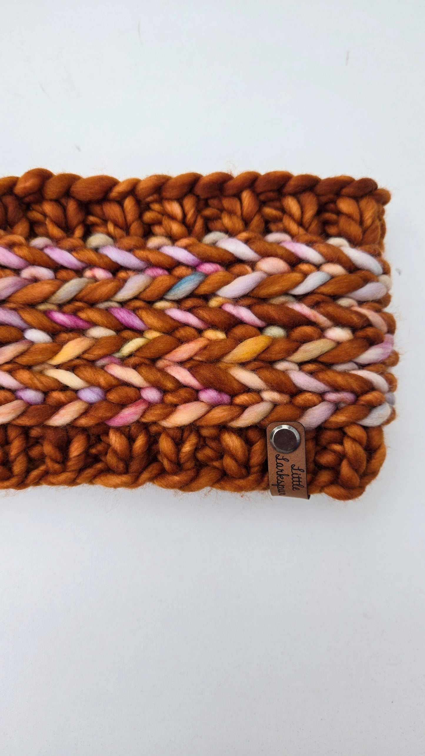 Merino Wool Adult Headband - Deep Orange+ Bronze+ Pastels
