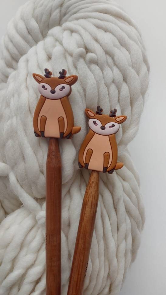 Fawn Knitting Needle Stitch Stoppers. Needle Protectors. Knitting Needle Stoppers. Knitting Notions, Accessories, Supplies, Tools.