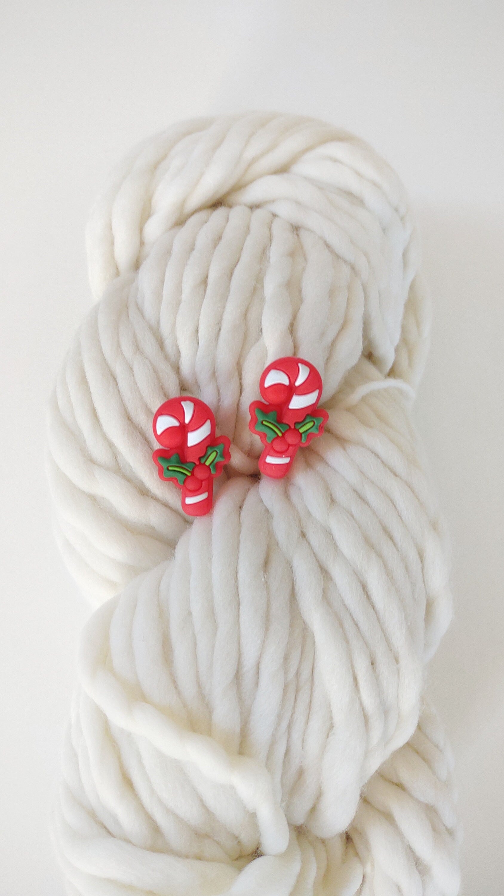 Candy Cane Knitting Needle Stitch Stoppers. Needle Protectors. Knitting Needle Stoppers. Notions, Accessories, Supplies, Tools. Christmas
