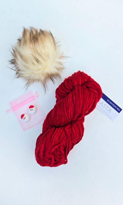 Christmas Yarn + Pom Kit 🎅🏼:  Rasta in Ravelry Red