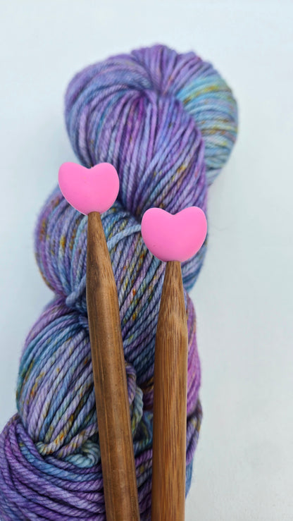 Pink Heart Knitting Needle Stitch Stoppers