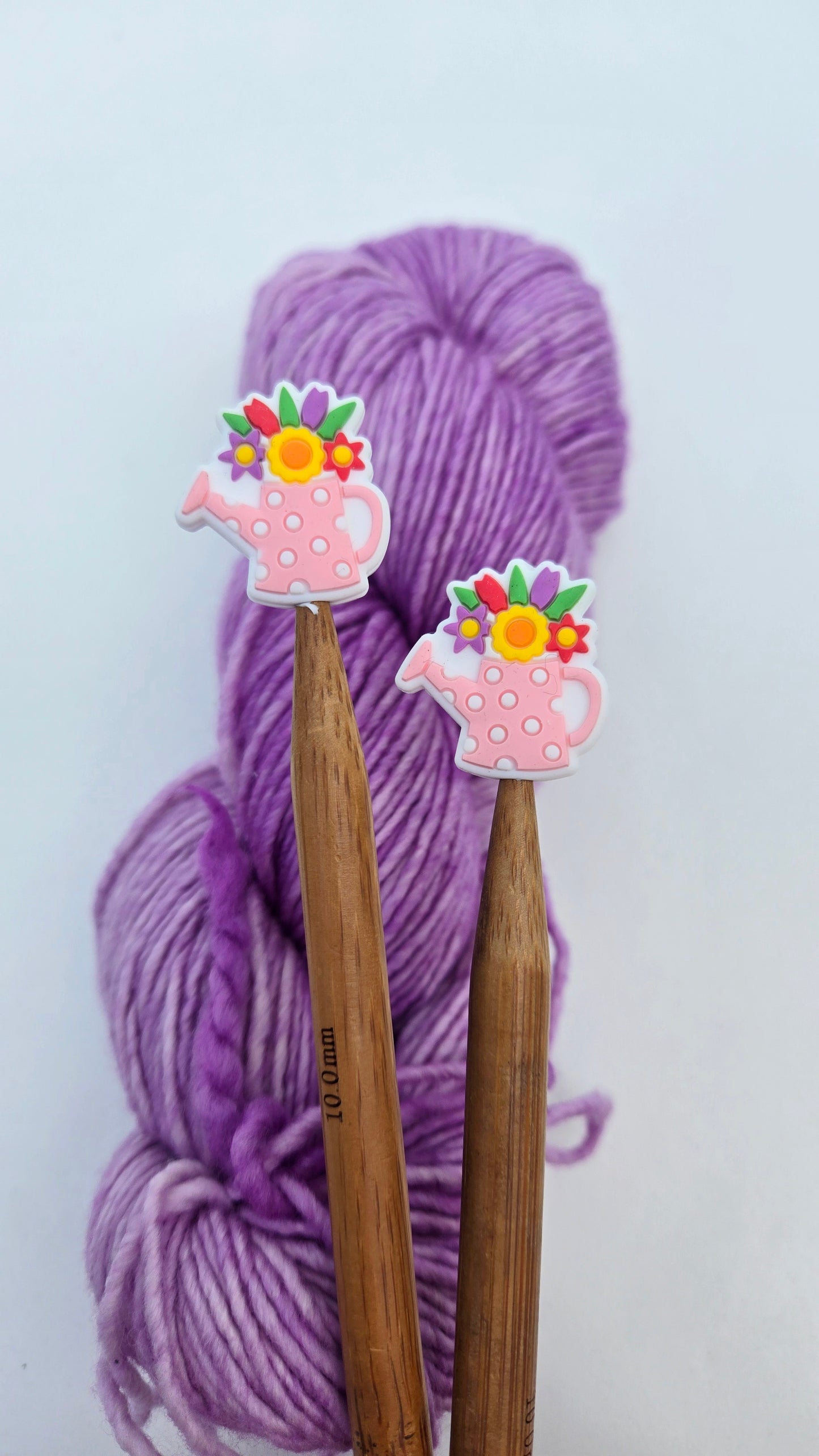 Flower Bouquet Watering Can Knitting Needle Stitch Stoppers