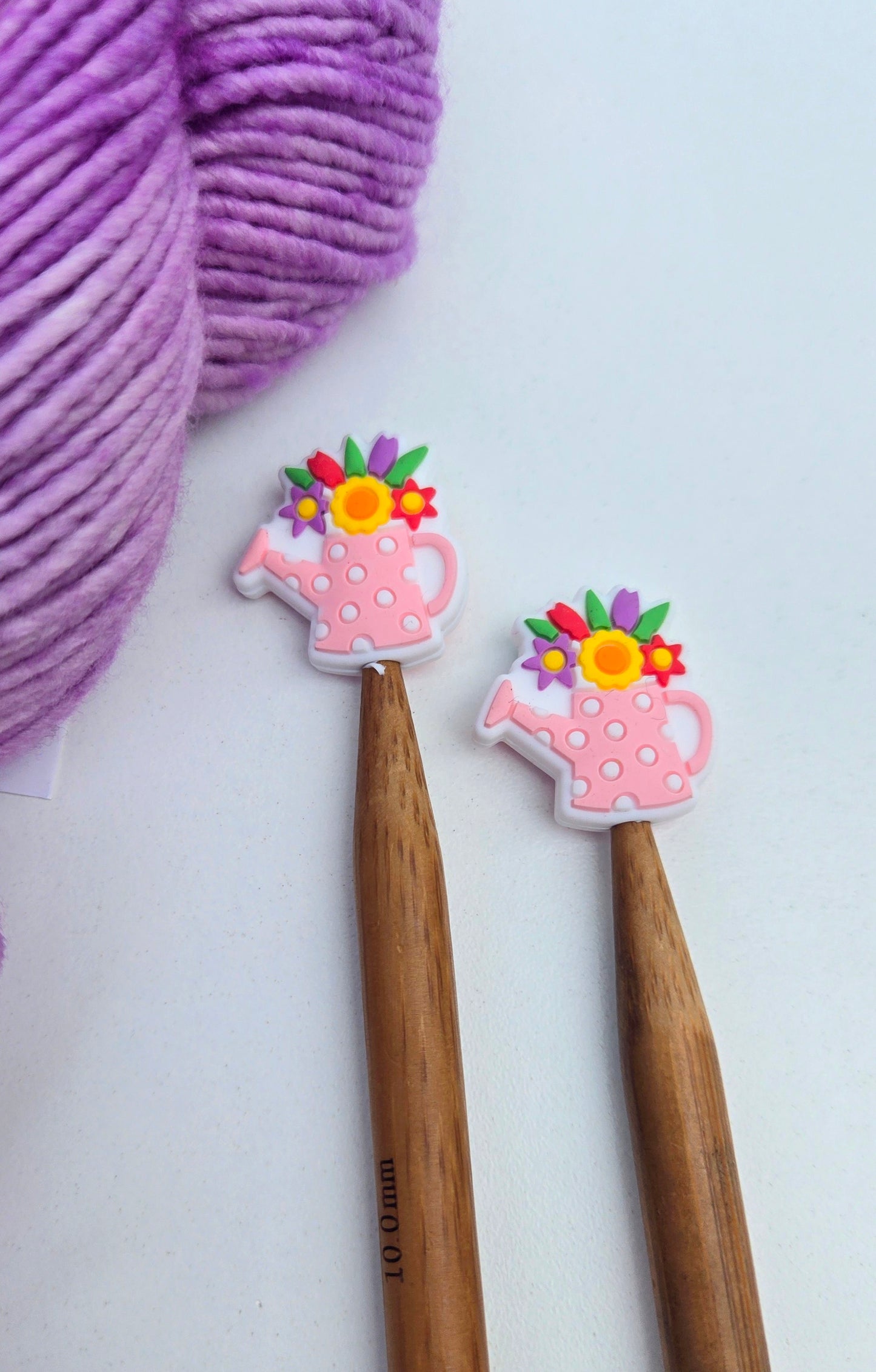 Flower Bouquet Watering Can Knitting Needle Stitch Stoppers