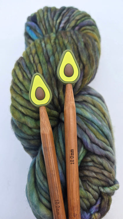 Avocado Knitting Needle Stitch Stoppers