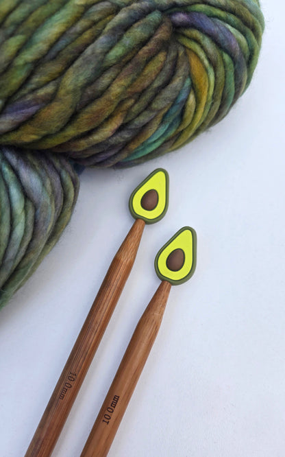 Avocado Knitting Needle Stitch Stoppers