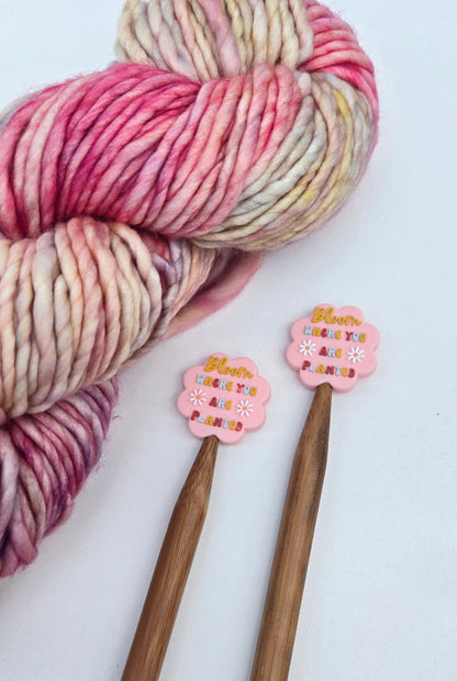 Bloom Where You Are Planted Knitting Needle Stitch Stoppers