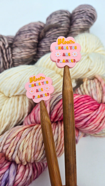 Bloom Where You Are Planted Knitting Needle Stitch Stoppers