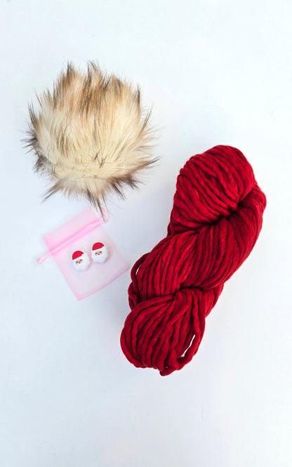 Christmas Yarn + Pom Kit 🎅🏼:  Rasta in Ravelry Red