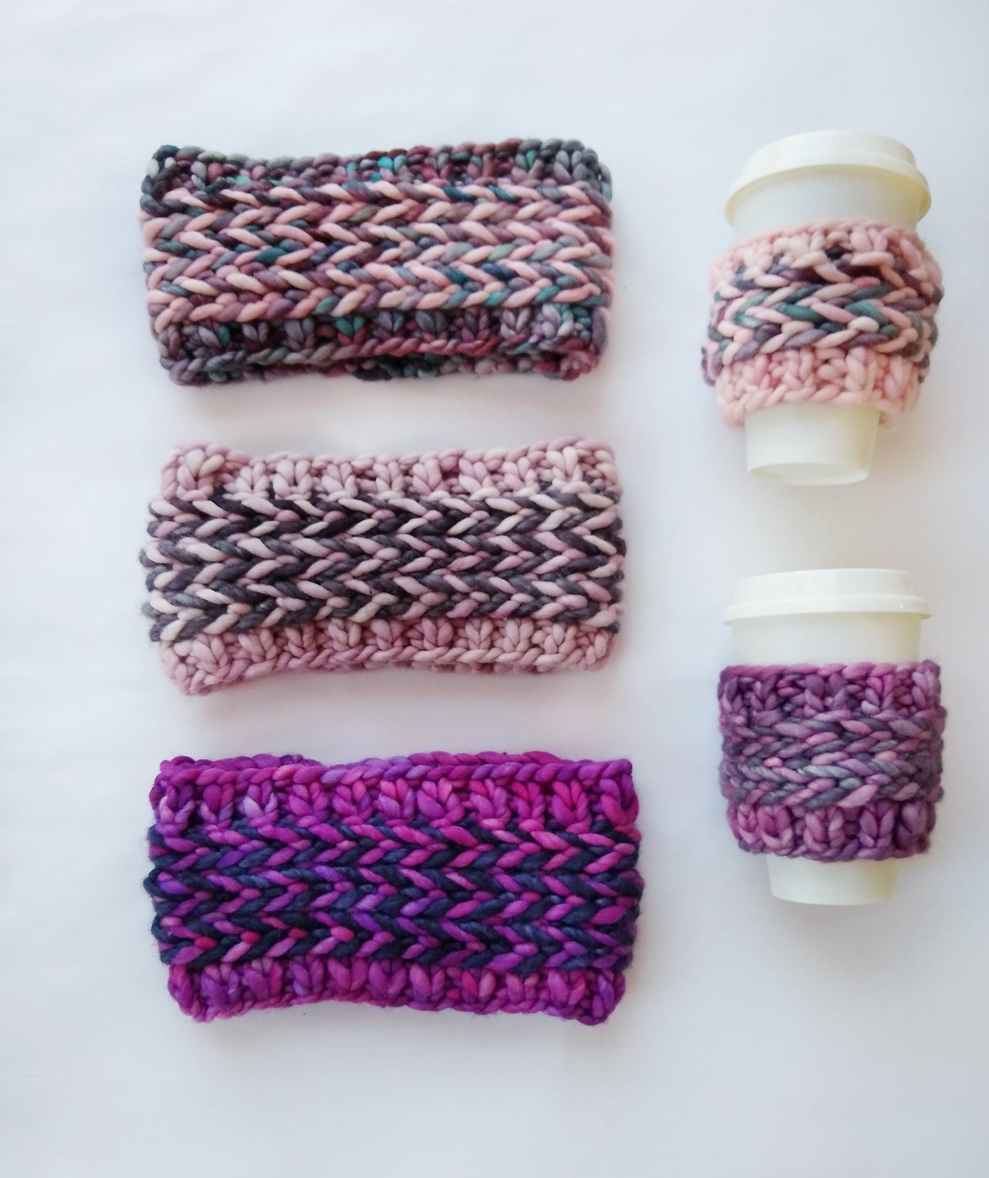 Banded Braids Headband and Cup Cozy Pattern