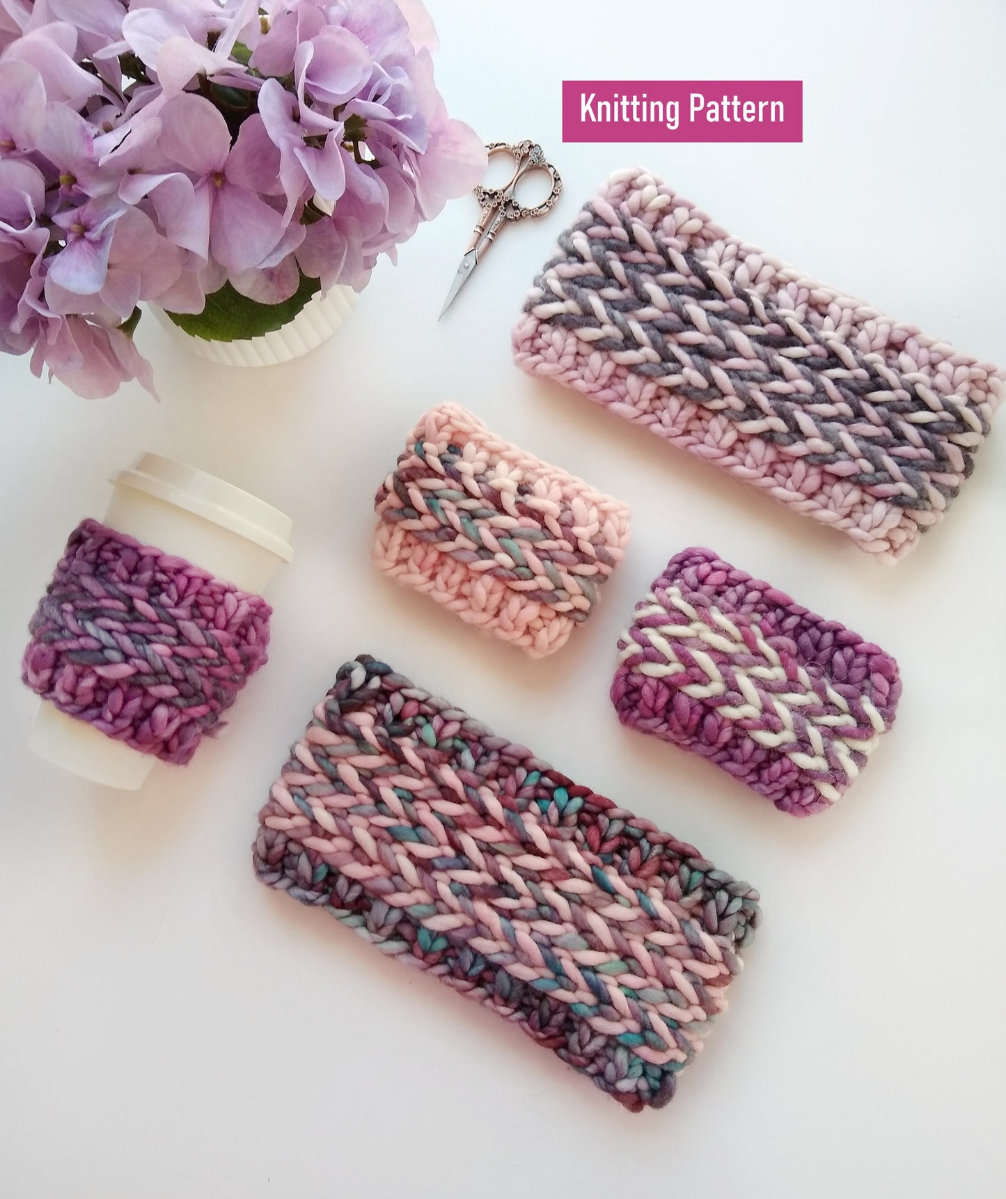 Banded Braids Headband and Cup Cozy Pattern