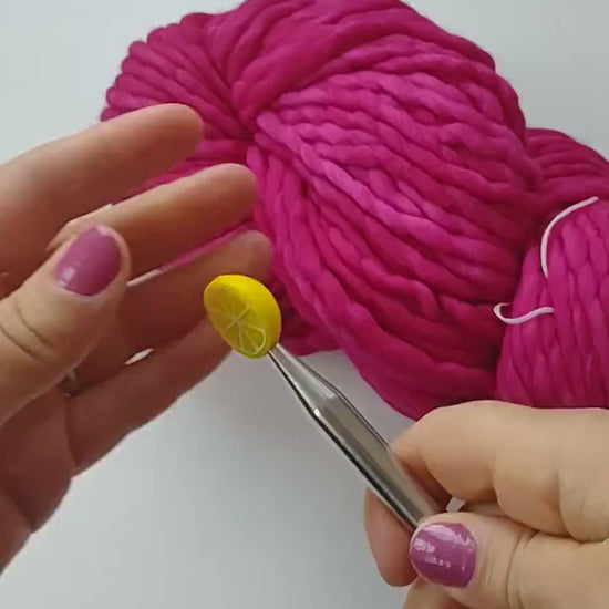 Lemon Knitting Needle Stitch Stoppers