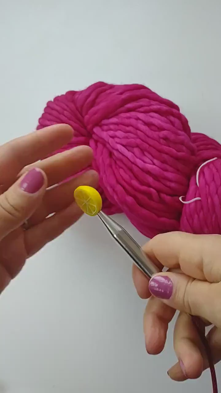 Lemon Knitting Needle Stitch Stoppers