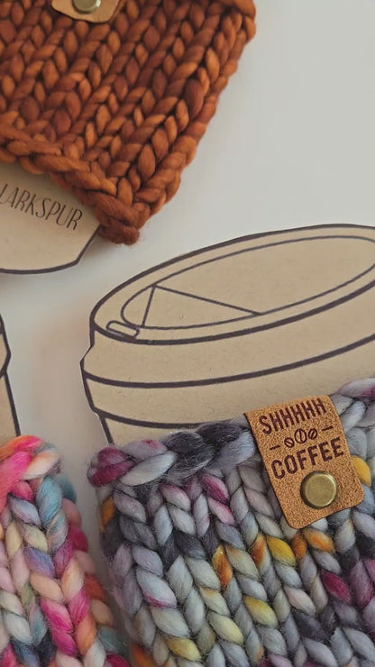 Coffee Cup Sleeve/Cozy - Deep orange copper