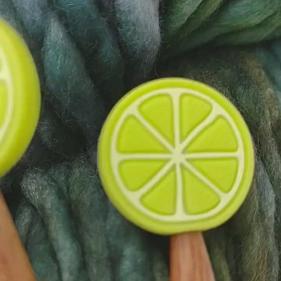 Lime Knitting Needle Stitch Stoppers