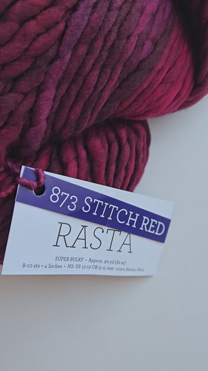Valentine's Yarn + Pom Kit ❤️:  Deep Merlot Pom + Stitch Red Rasta