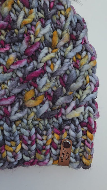 Luxury Adult Merino Wool Hand Knit Hat - Tundra