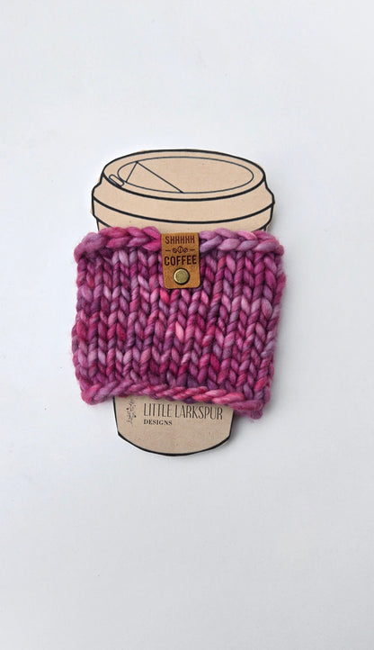 Coffee Cup Sleeve/Cozy - Light Purple and Pink