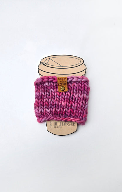 Coffee Cup Sleeve/Cozy - Light Purple and Pink