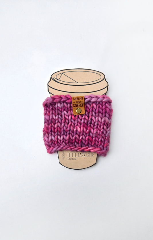Coffee Cup Sleeve/Cozy - Light Purple and Pink