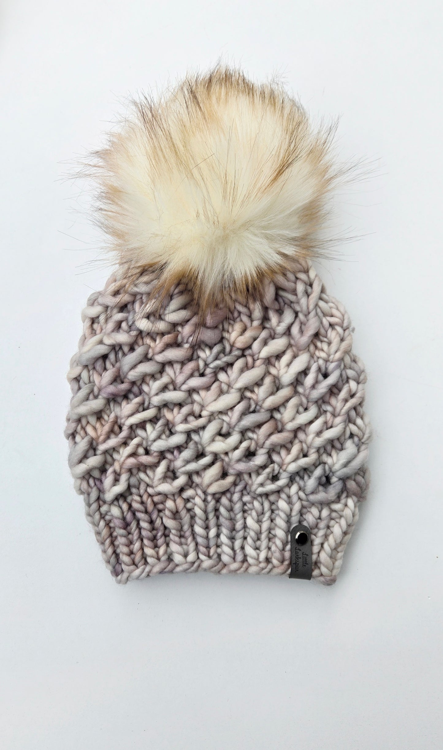 Luxury Light Brown Adult Merino Wool Hand Knit Hat