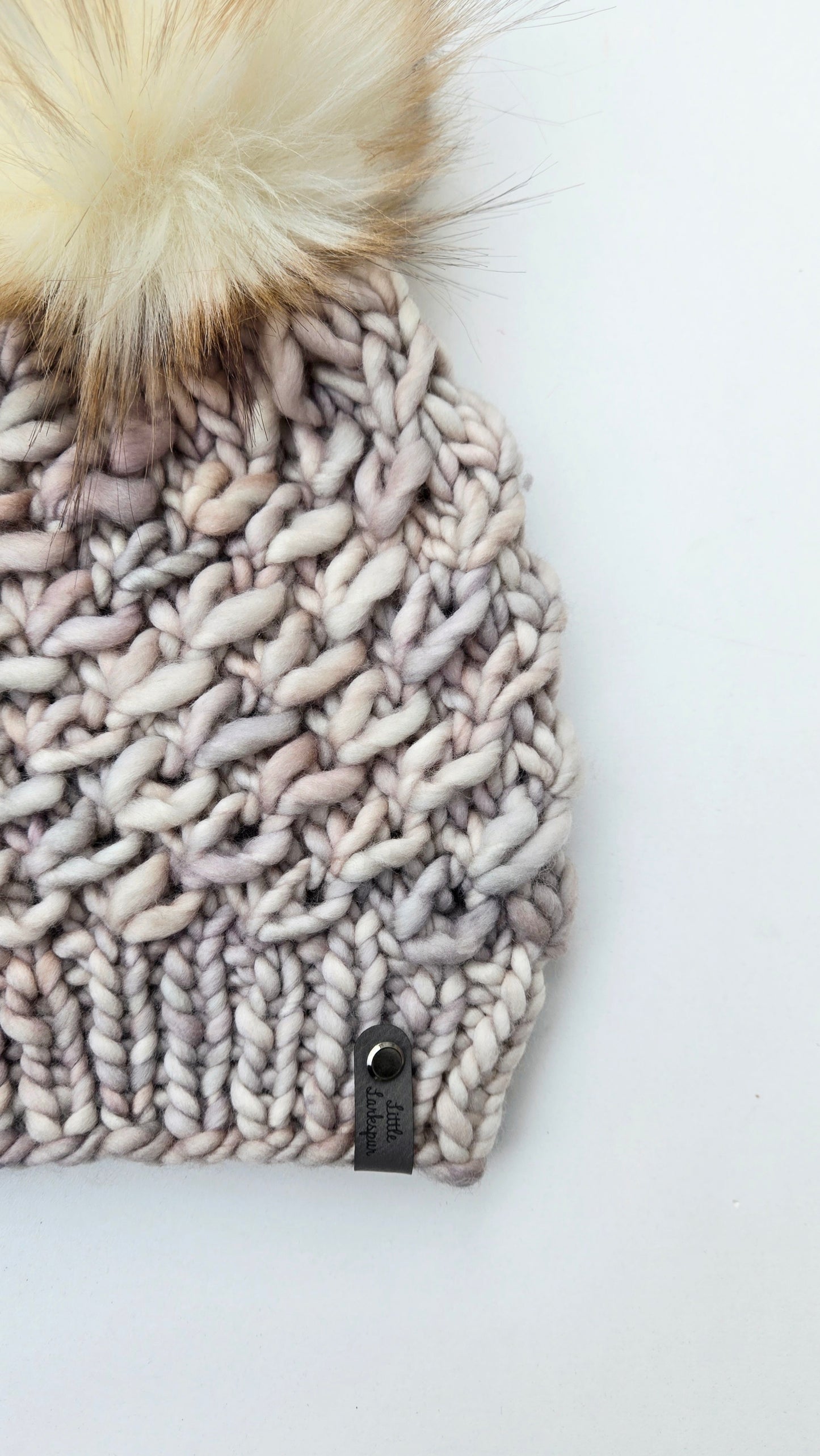 Luxury Light Brown Adult Merino Wool Hand Knit Hat