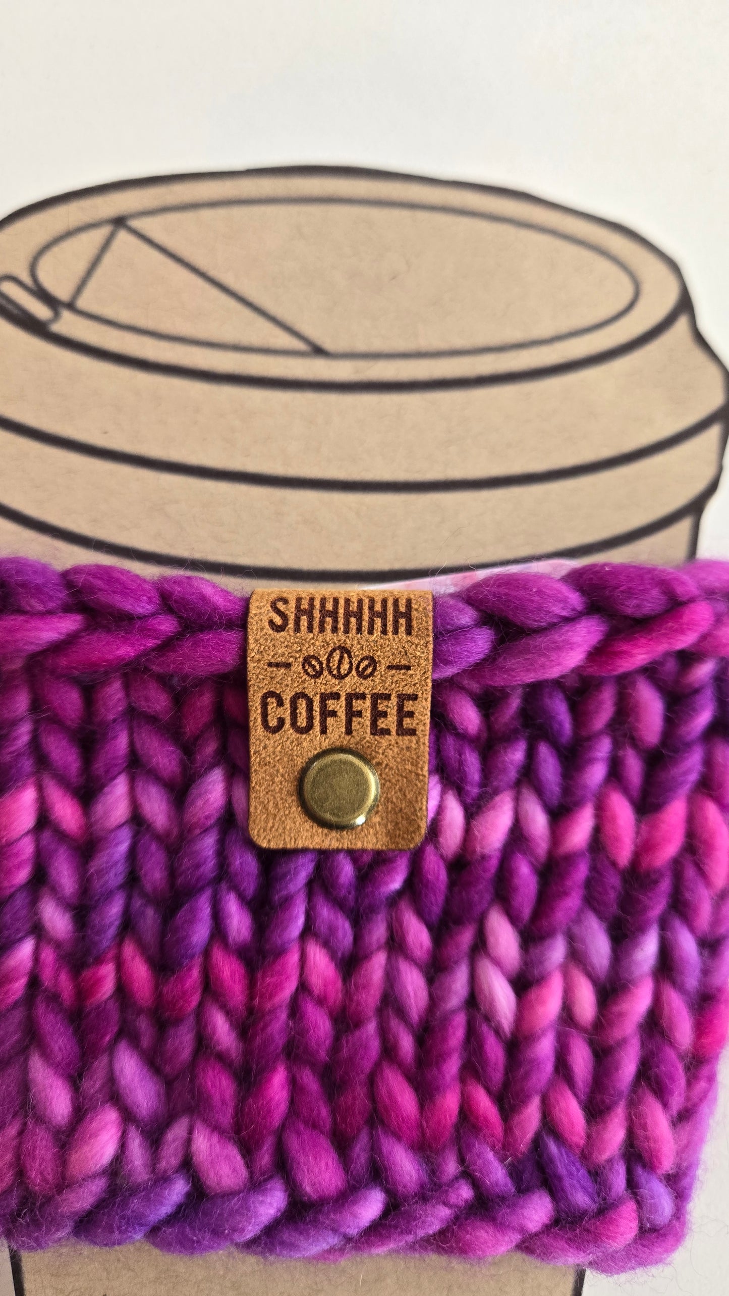 Coffee Cup Sleeve/Cozy - Fuchsia