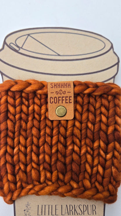 Coffee Cup Sleeve/Cozy - Deep orange copper