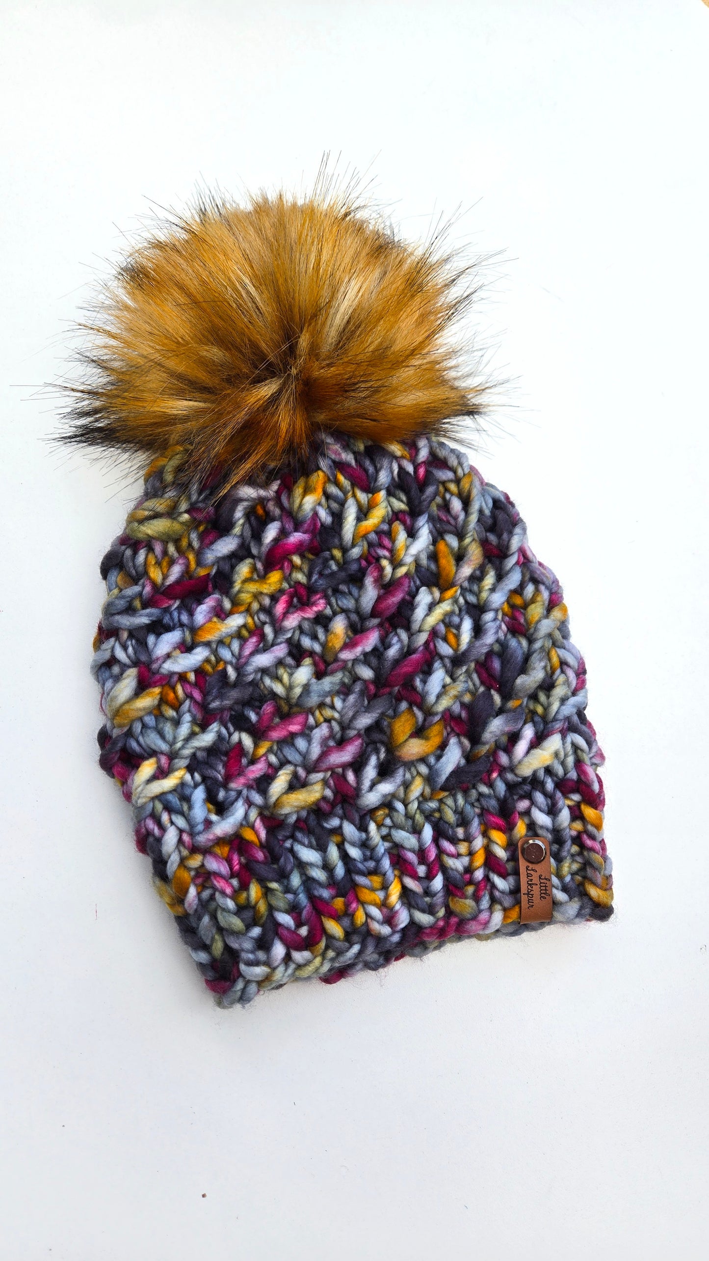 Luxury Adult Merino Wool Hand Knit Hat - Tundra