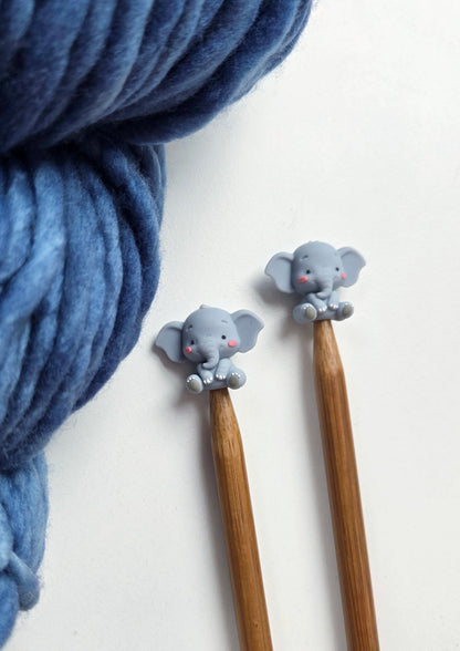 Baby Elephant Knitting Needle Stitch Stoppers