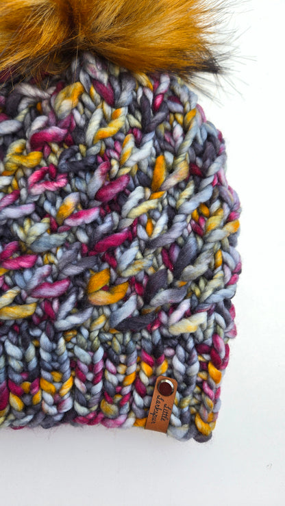 Luxury Adult Merino Wool Hand Knit Hat - Tundra