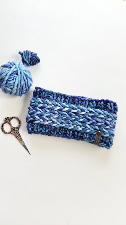Merino Wool Adult Headband - Mixed Blues 💙