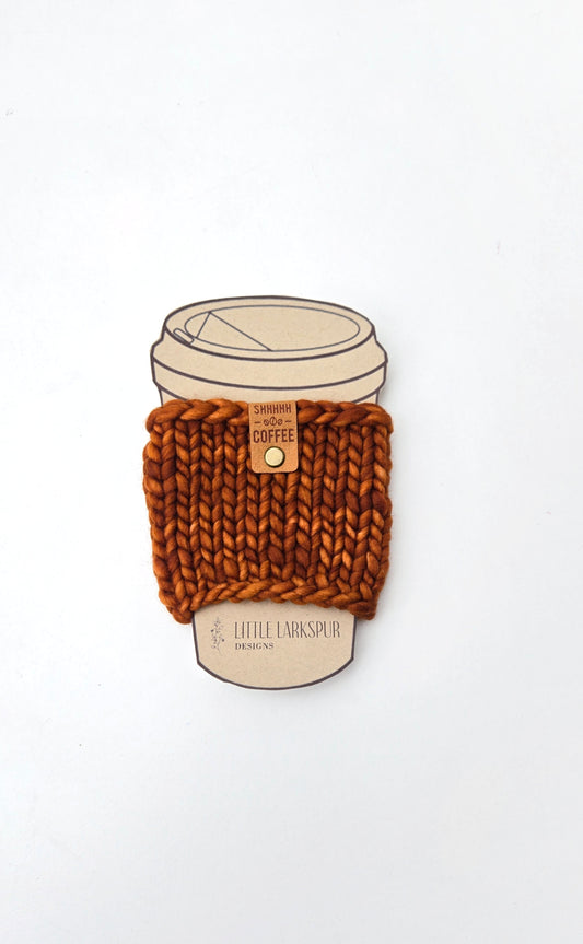 Coffee Cup Sleeve/Cozy - Deep orange copper