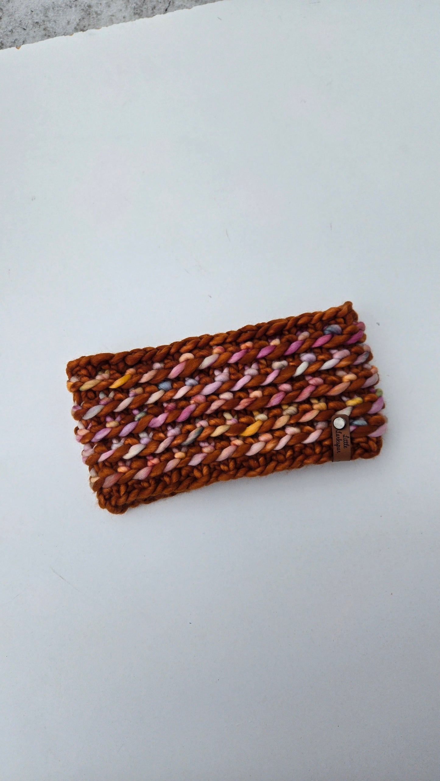 Merino Wool Adult Headband - Deep Orange+ Bronze+ Pastels