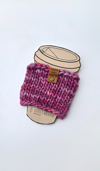 Coffee Cup Sleeve/Cozy - Light Purple and Pink