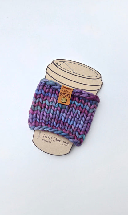 Coffee Cup Sleeve/Cozy - Purple + Blues