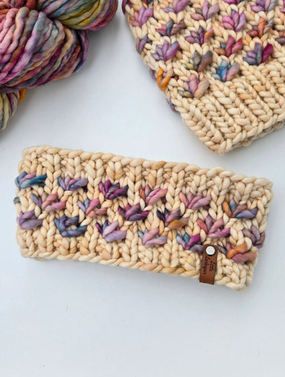 Merino Wool Adult Headband Lotus Flower Headband