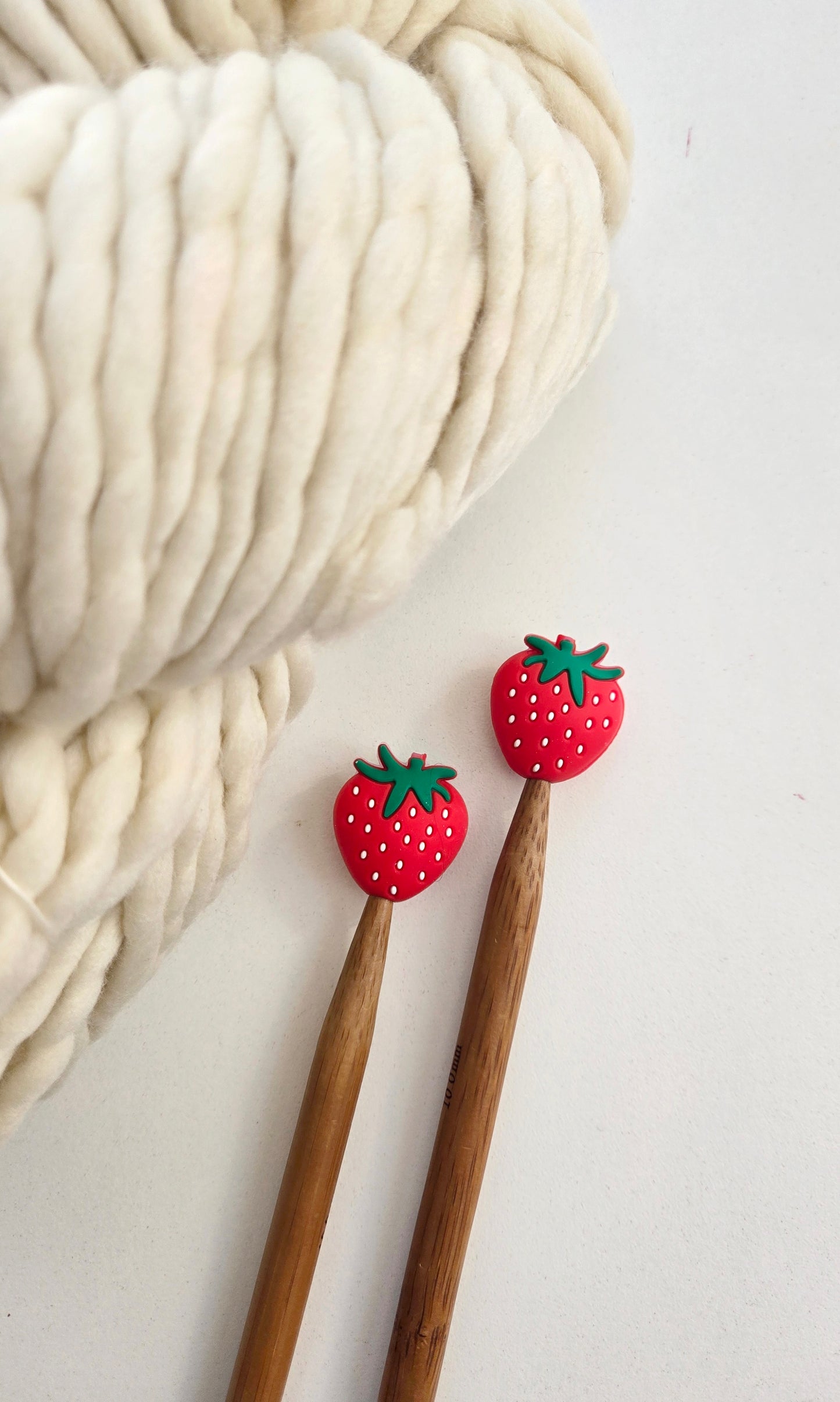 Strawberry Knitting Needle Stitch Stoppers