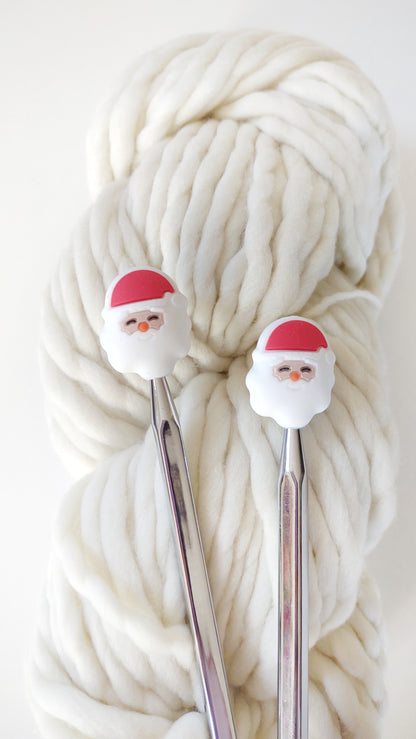 Santa Knitting Needle Stitch Stoppers