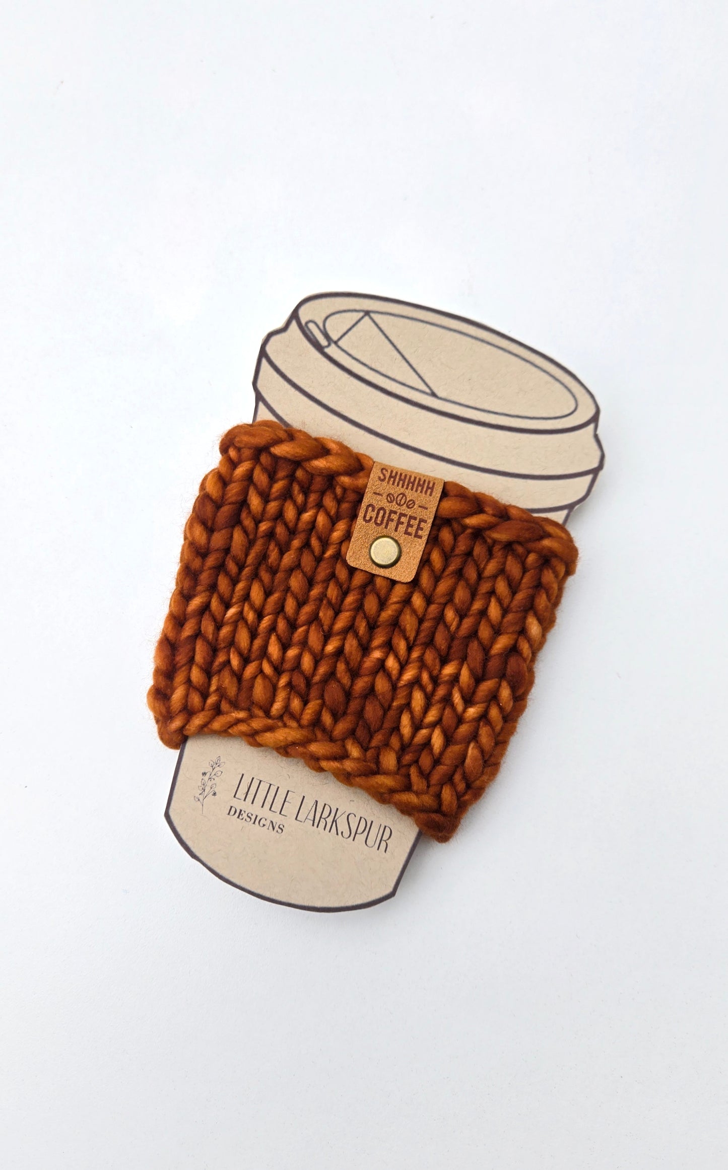 Coffee Cup Sleeve/Cozy - Deep orange copper