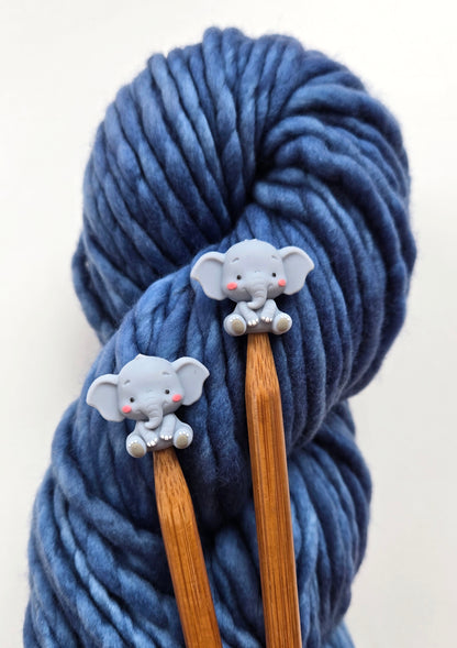 Baby Elephant Knitting Needle Stitch Stoppers