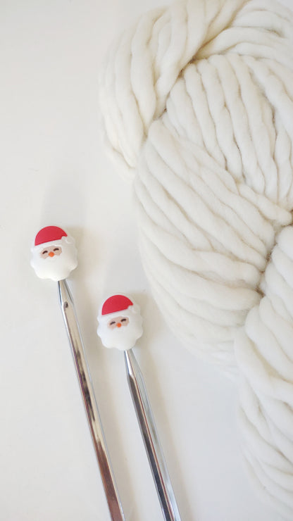 Santa Knitting Needle Stitch Stoppers