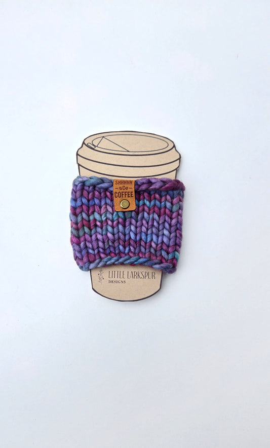Coffee Cup Sleeve/Cozy - Purple + Blues