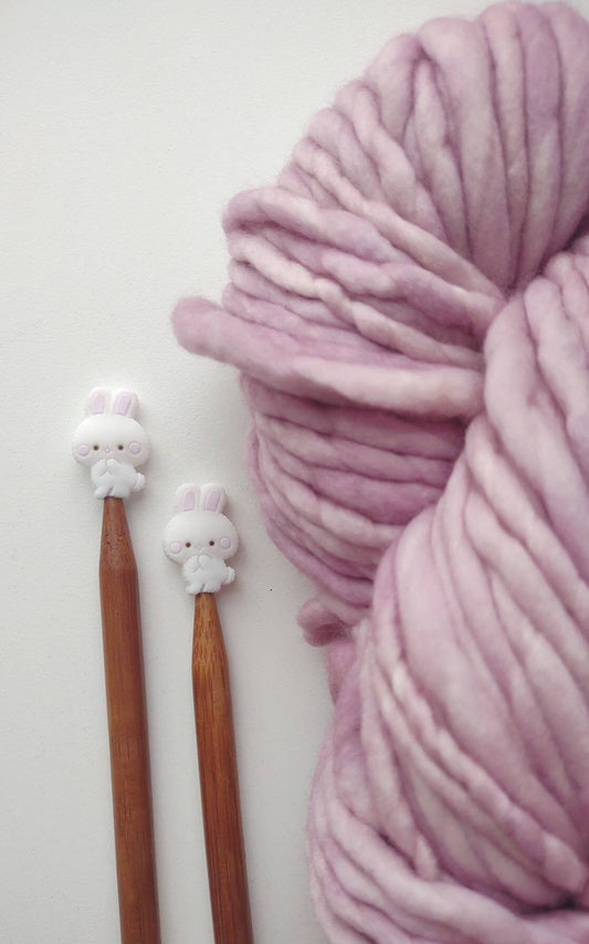 Bunny Knitting Needle Stitch Stoppers. Needle Protectors. Knitting Needle Stoppers. Knitting Notions, Accessories, Supplies, Tools. Purple