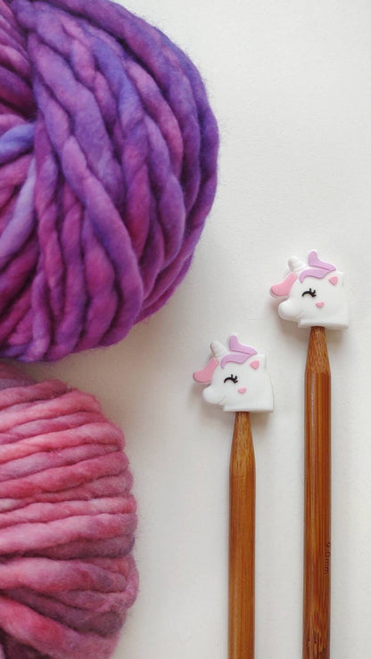 Unicorn Knitting Needle Stitch Stoppers. Needle Protectors. Knitting Needle Stoppers. Knitting Notions, Accessories, Supplies, Tools.