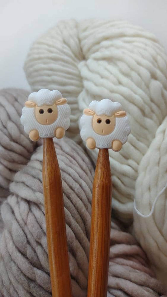 Sheep Knitting Needle Stitch Stoppers. Needle Protectors. Knitting Needle Stoppers. Knitting Notions, Accessories, Supplies, Tools.