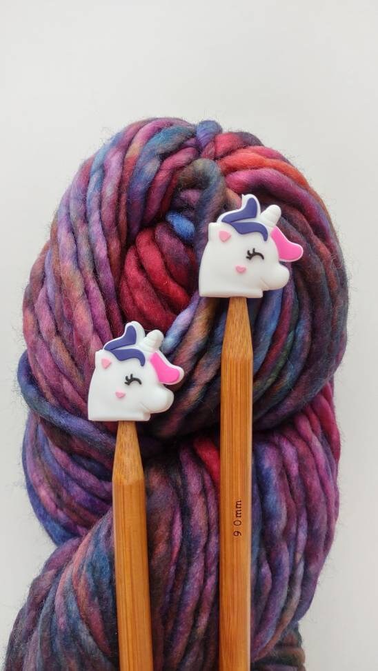 Unicorn Knitting Needle Stitch Stoppers. Needle Protectors. Knitting Needle Stoppers. Knitting Notions, Accessories, Supplies, Tools.