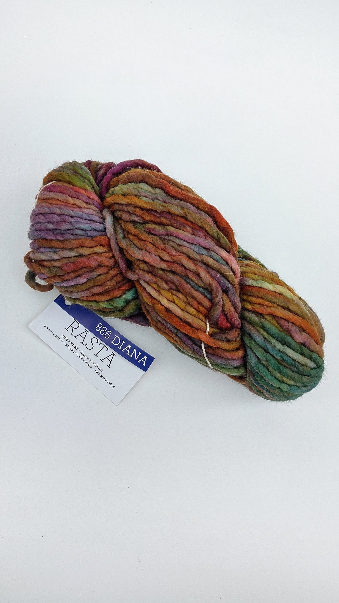 Malabrigo Rasta Yarn in color Diana. Merino Wool. Soft Warm Yarn. Variegated Yarn. Knitting Crochet Wool. Autumn Rainbow Colors. Knit Kit